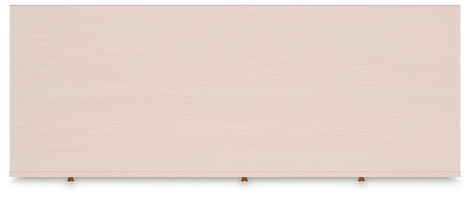 Wistenpine Twin Upholstered Panel Bed with Dresser and 2 Nightstands in Blush - PKG018937