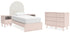 Wistenpine Twin Upholstered Panel Bed with Dresser and 2 Nightstands in Blush - PKG018937