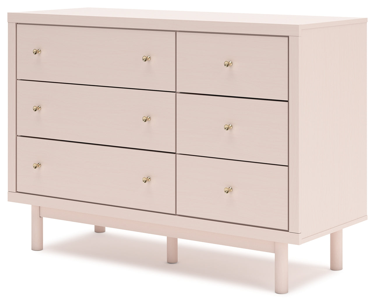 Wistenpine Twin Upholstered Panel Bed with Dresser and 2 Nightstands in Blush - PKG018937