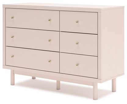 Wistenpine Twin Upholstered Panel Bed with Dresser and 2 Nightstands in Blush - PKG018937