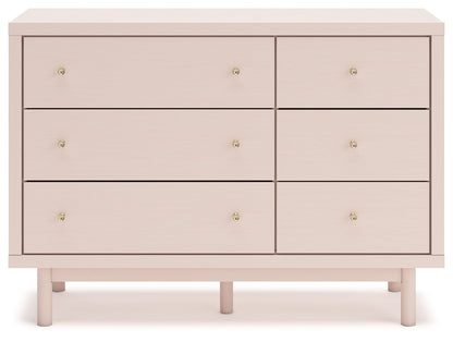 Wistenpine Twin Upholstered Panel Bed with Dresser in Blush - PKG018721