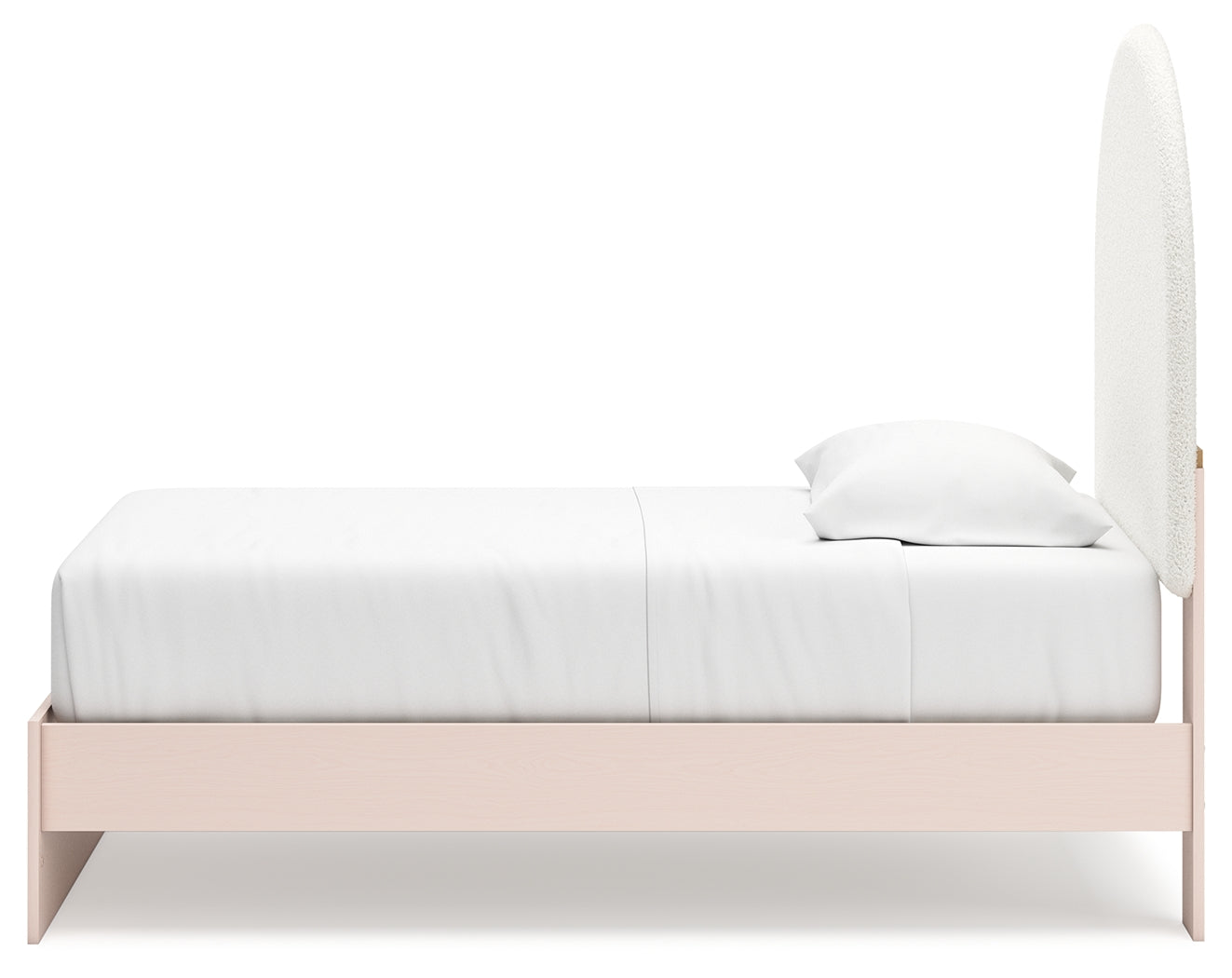 Wistenpine Twin Upholstered Panel Bed with Nightstand in Blush - PKG018938