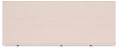 Wistenpine Twin Upholstered Panel Headboard with Dresser in Blush - PKG018711