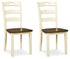 Woodanville 2-Piece Dining Room Chair in Cream/Brown - PKG000099