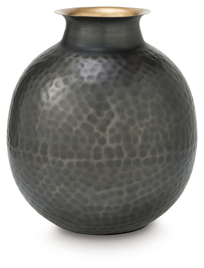 Woody Pewter/Gold Finish Vase - A2000844