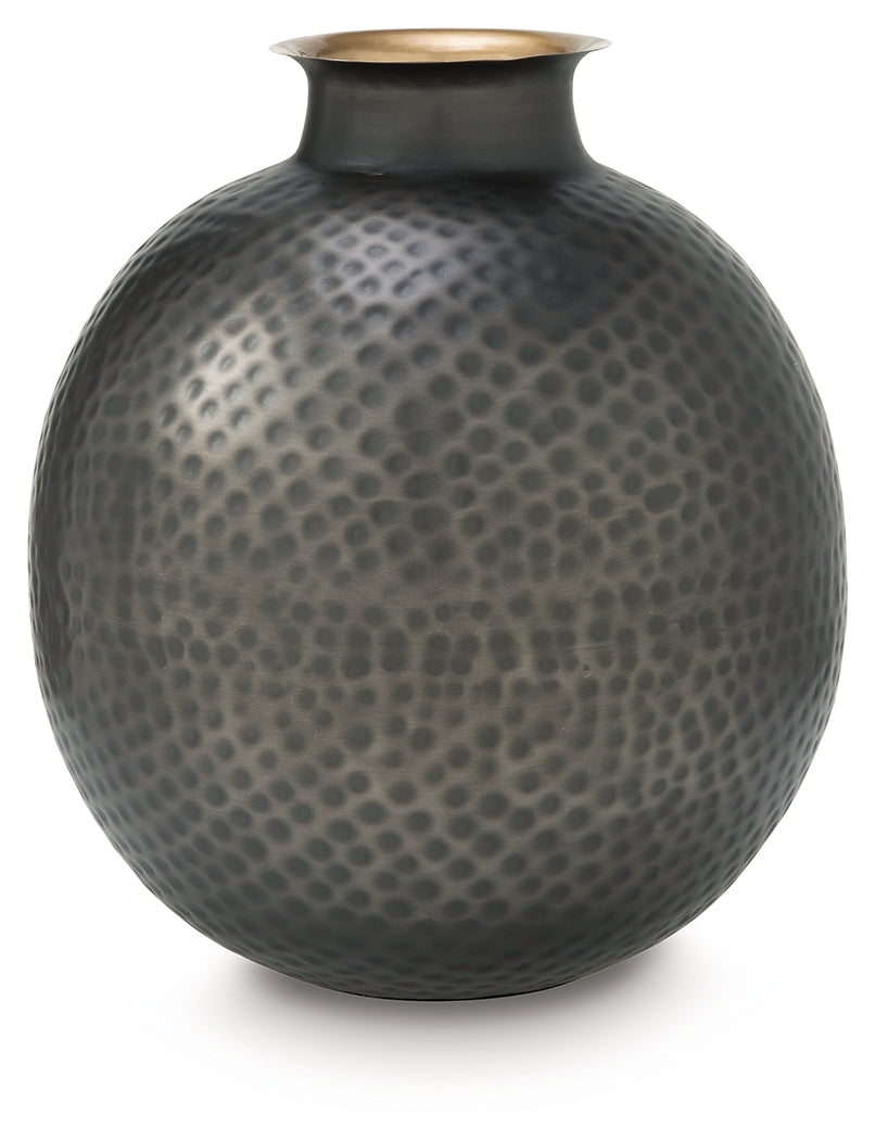 Woody Pewter/Gold Finish Vase - A2000845