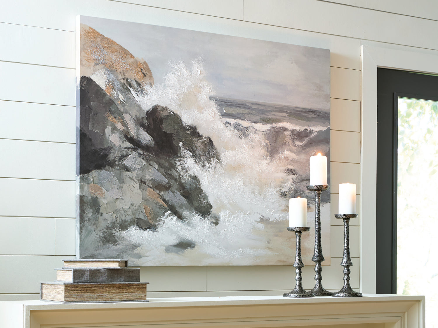 Worthner Tan/Gray/White Wall Art - A8000483