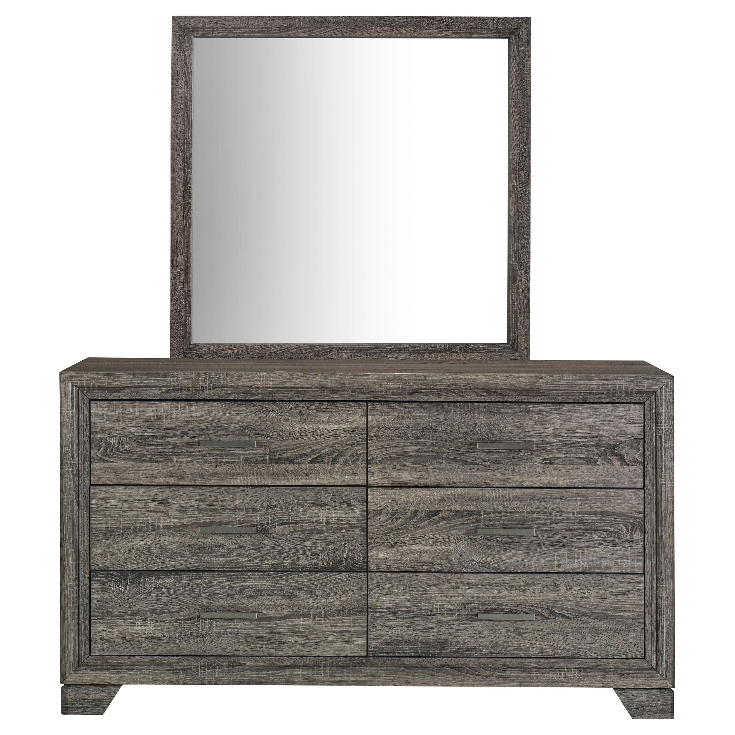 Wright 6-drawer Dresser and Mirror Brown Oak - 223343M