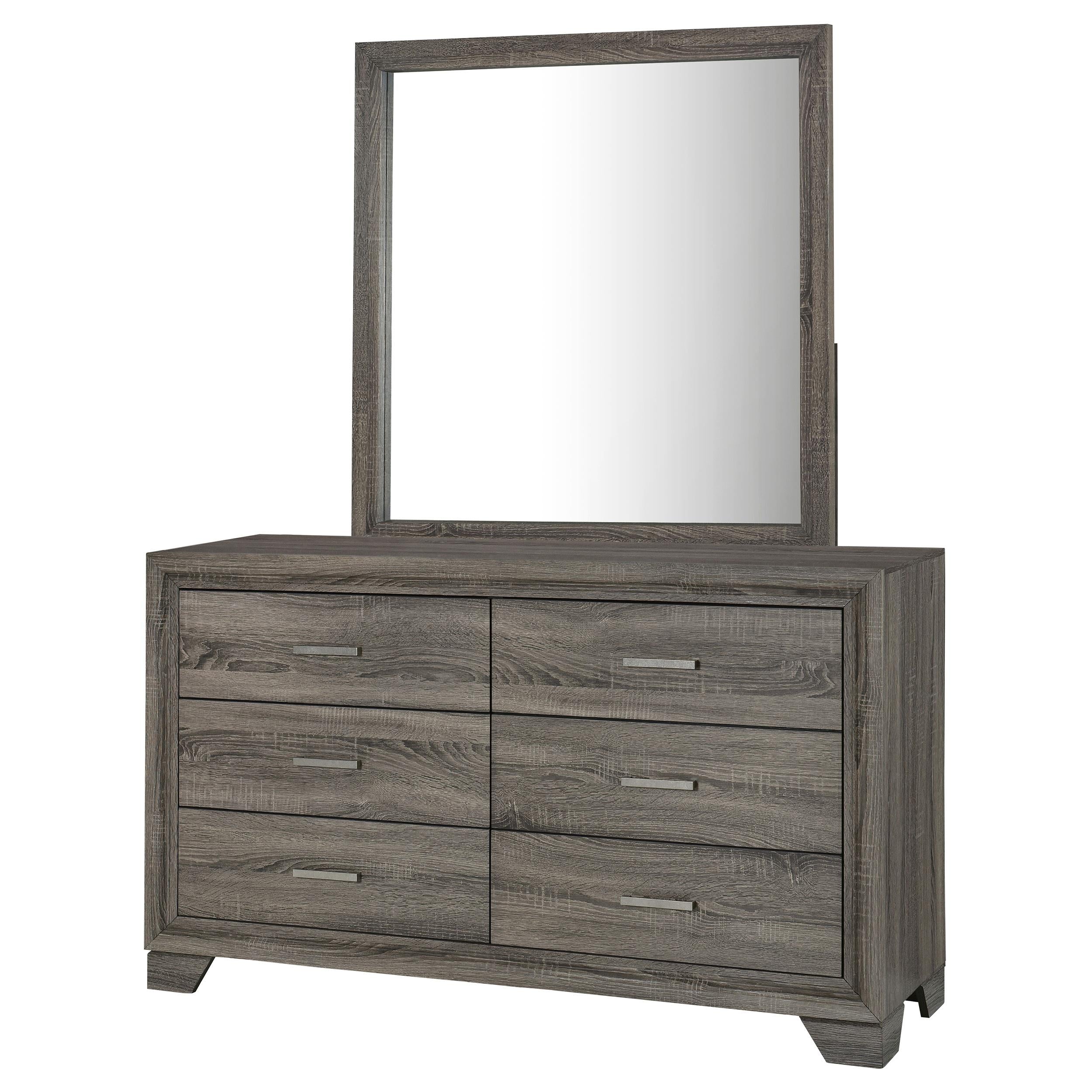 Wright 6-drawer Dresser and Mirror Brown Oak - 223343M