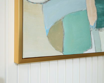 Wynburn White/Blue/Green Wall Art - A8000442