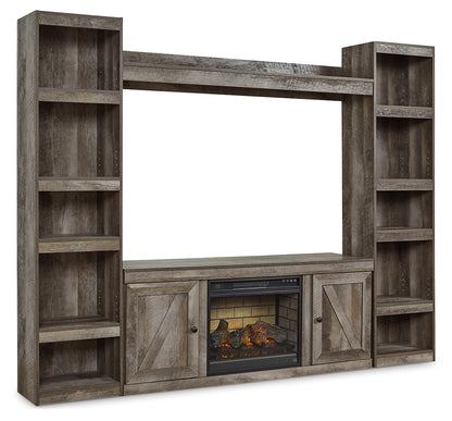 Wynnlow Gray 4-Piece Entertainment Center with Electric Fireplace - EW0440W8