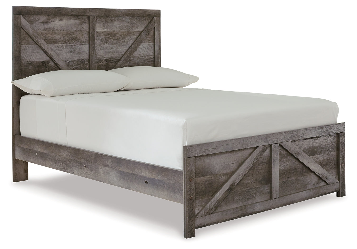 Wynnlow Gray Full Crossbuck Panel Bed and 2 Chests - B440B40