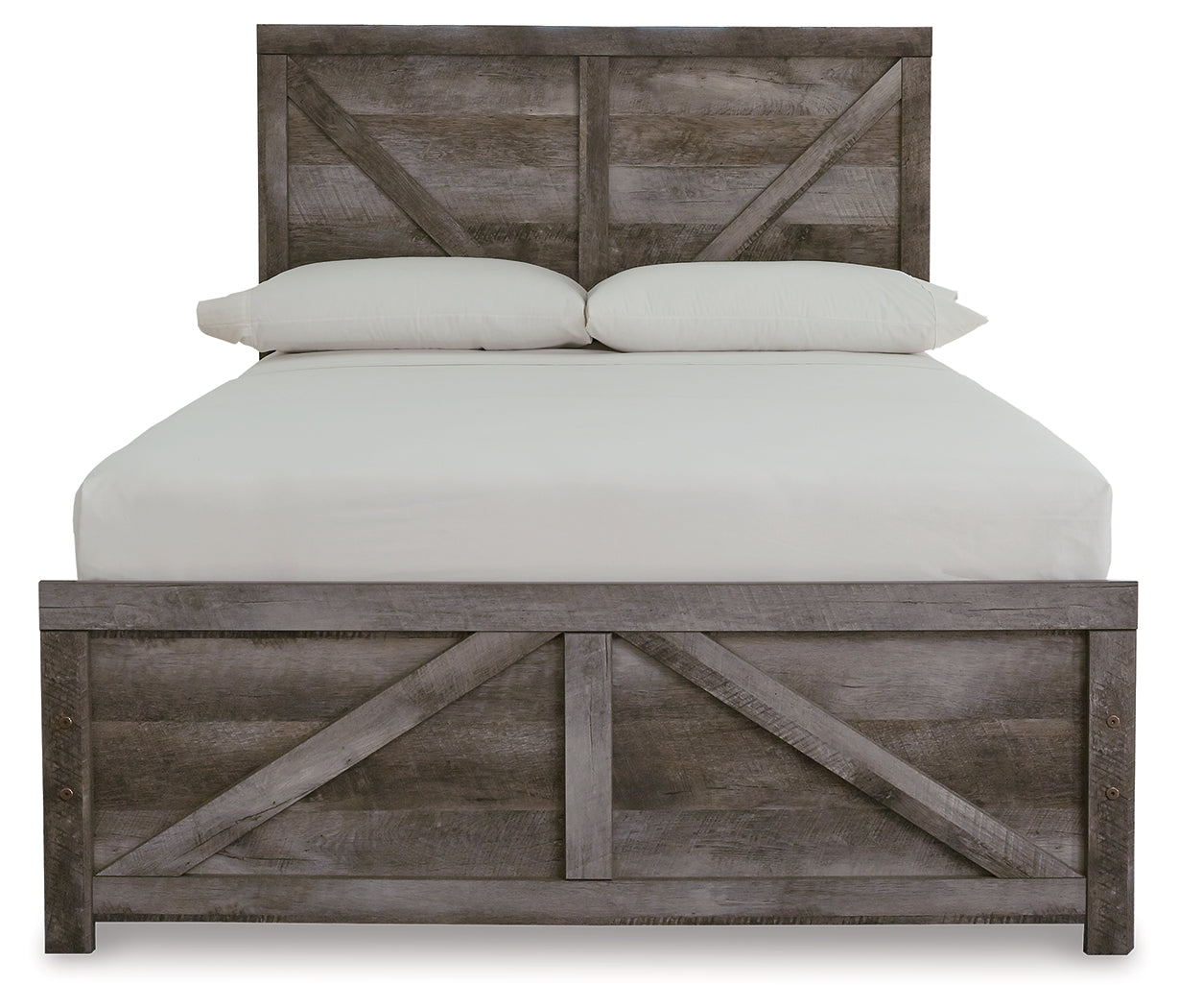Wynnlow Gray Full Crossbuck Panel Bed and 2 Chests - B440B40