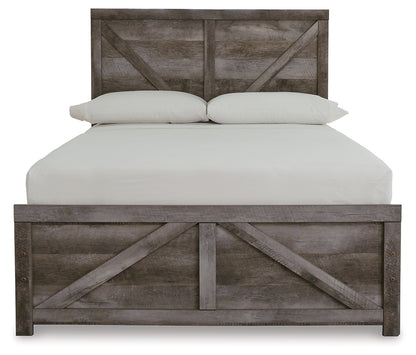 Wynnlow Gray Full Crossbuck Panel Bed and 2 Chests - B440B40