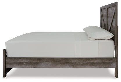 Wynnlow Gray Full Crossbuck Panel Bed and 2 Chests - B440B40