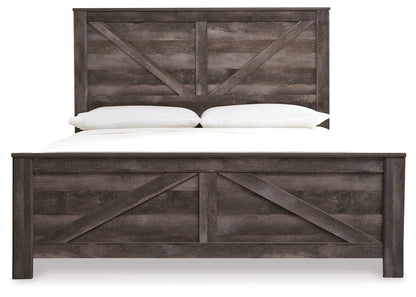 Wynnlow Gray King Crossbuck Panel Bed and Chest - B440B43