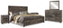 Wynnlow King Panel Bed with Mirrored Dresser and 2 Nightstands in Gray - PKG005683