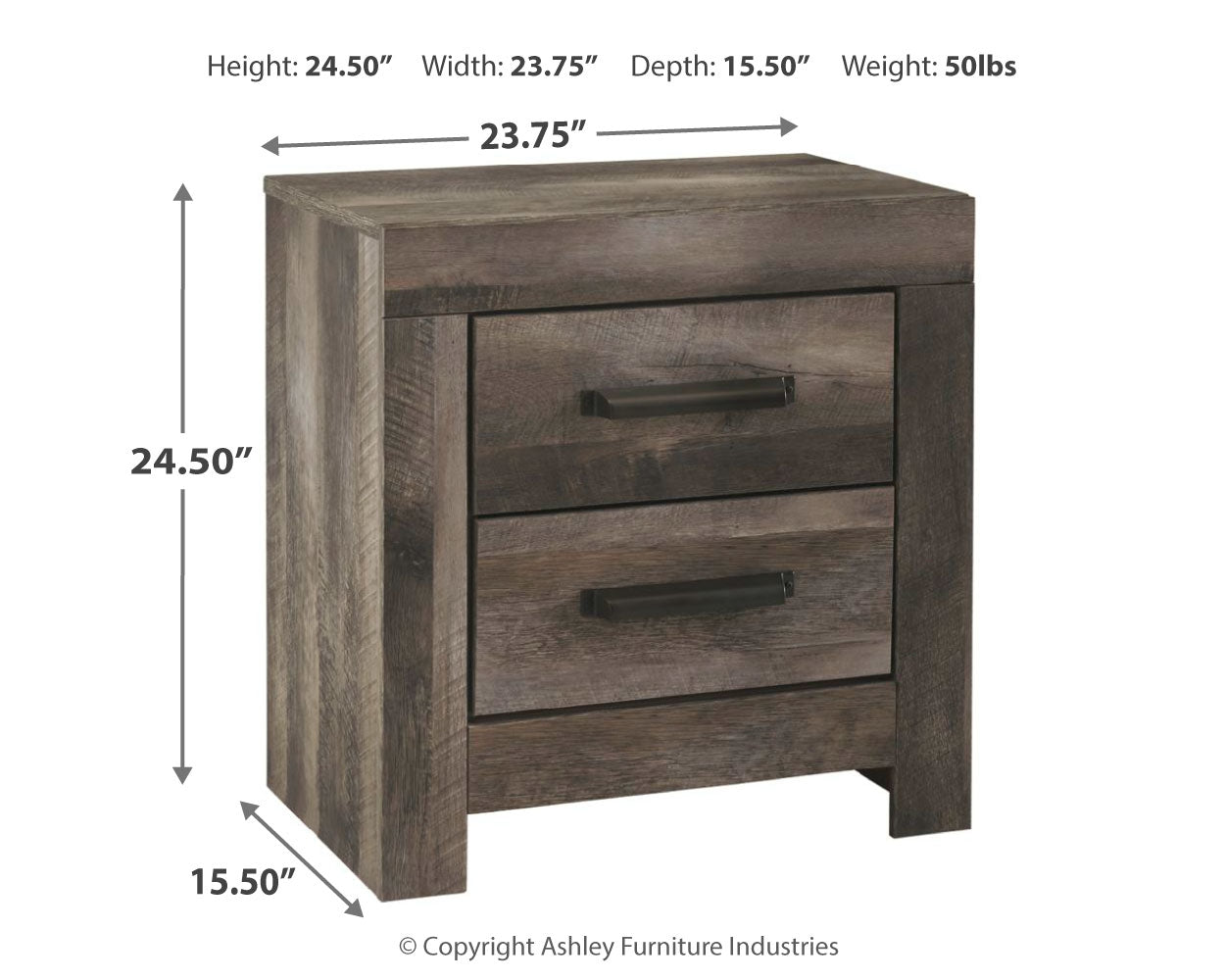 Wynnlow King Panel Bed with Mirrored Dresser and Nightstand in Gray - PKG014054