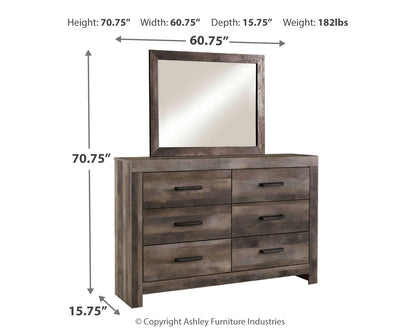 Wynnlow King Poster Bed with Mirrored Dresser and 2 Nightstands in Gray from Ashley - Luna Furniture