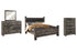 Wynnlow King Poster Bed with Mirrored Dresser and Chest in Gray - PKG005690
