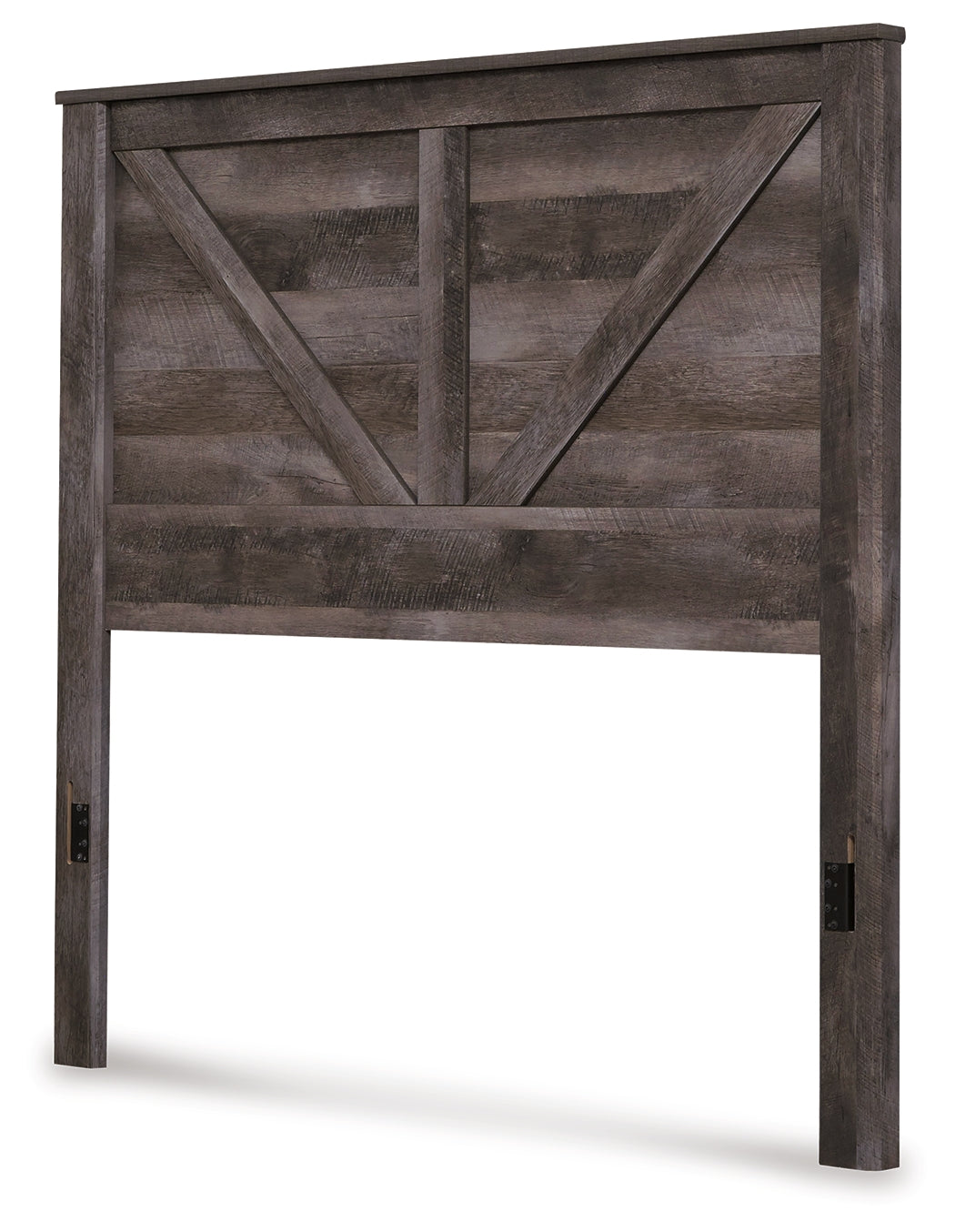 Wynnlow Queen Crossbuck Panel Bed with Mirrored Dresser, Chest and Nightstand in Gray - PKG005700