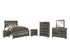 Wynnlow Queen Panel Bed with Mirrored Dresser, Chest and 2 Nightstands in Gray - PKG005408