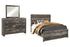 Wynnlow Queen Panel Bed with Mirrored Dresser in Gray - PKG005138