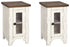 Wystfield 2 End Tables in White/Brown - PKG008453