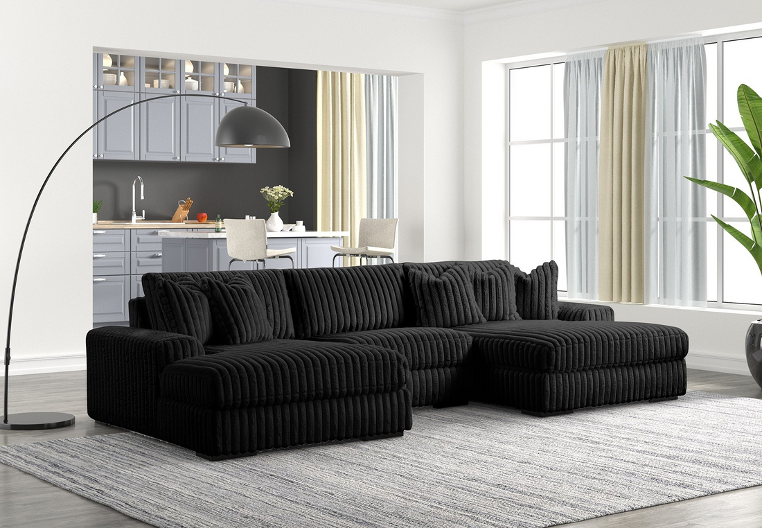 XL SUNDAY2 - BLACK 3PC Sectional - XL SUNDAY2 BLACK