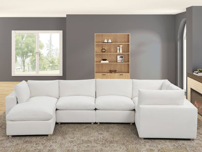 XLCLOUD BEIGE2 Sectional + Ottoman Set - XLCLOUD BEIGE2
