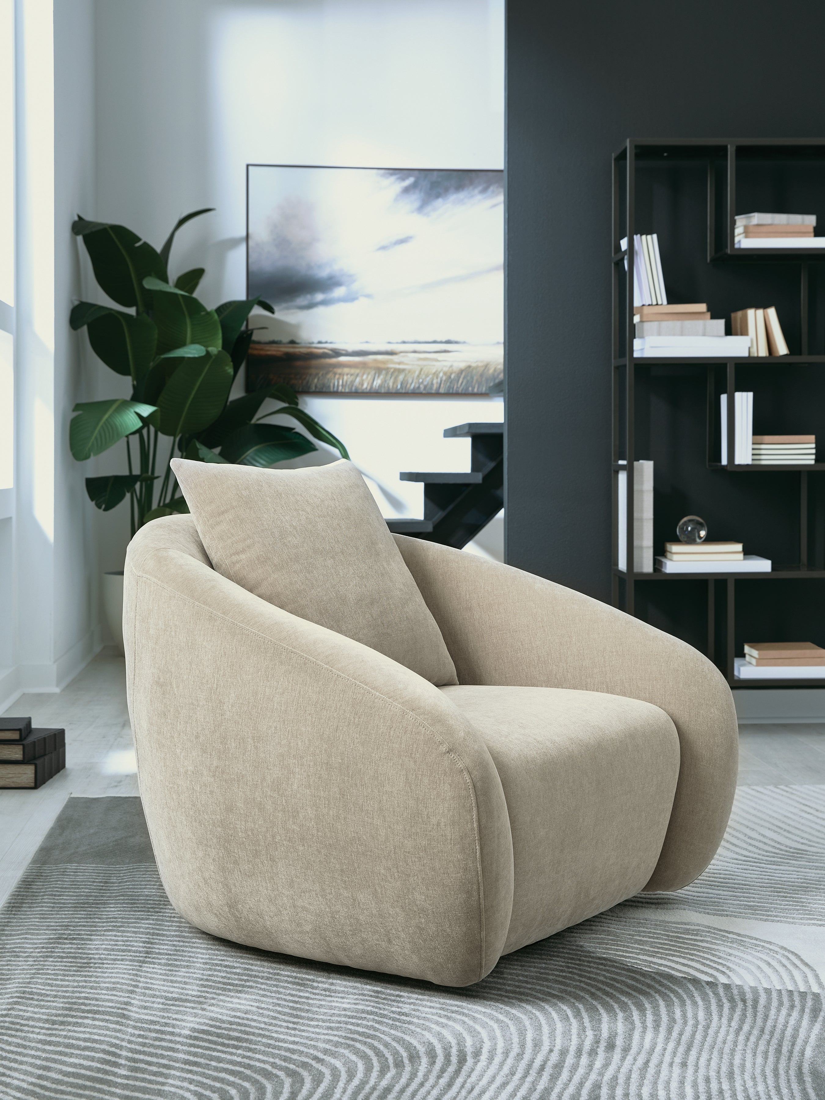 Yahya Pebble Swivel Accent Chair - A3000782