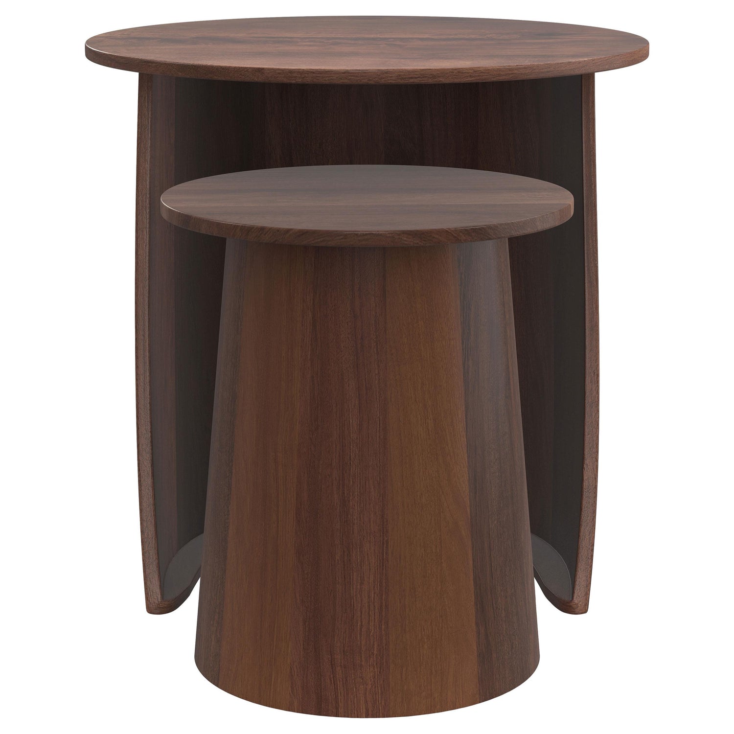 Yency 2-piece Solid Wood Round Nesting Table Mango Brown - 930330