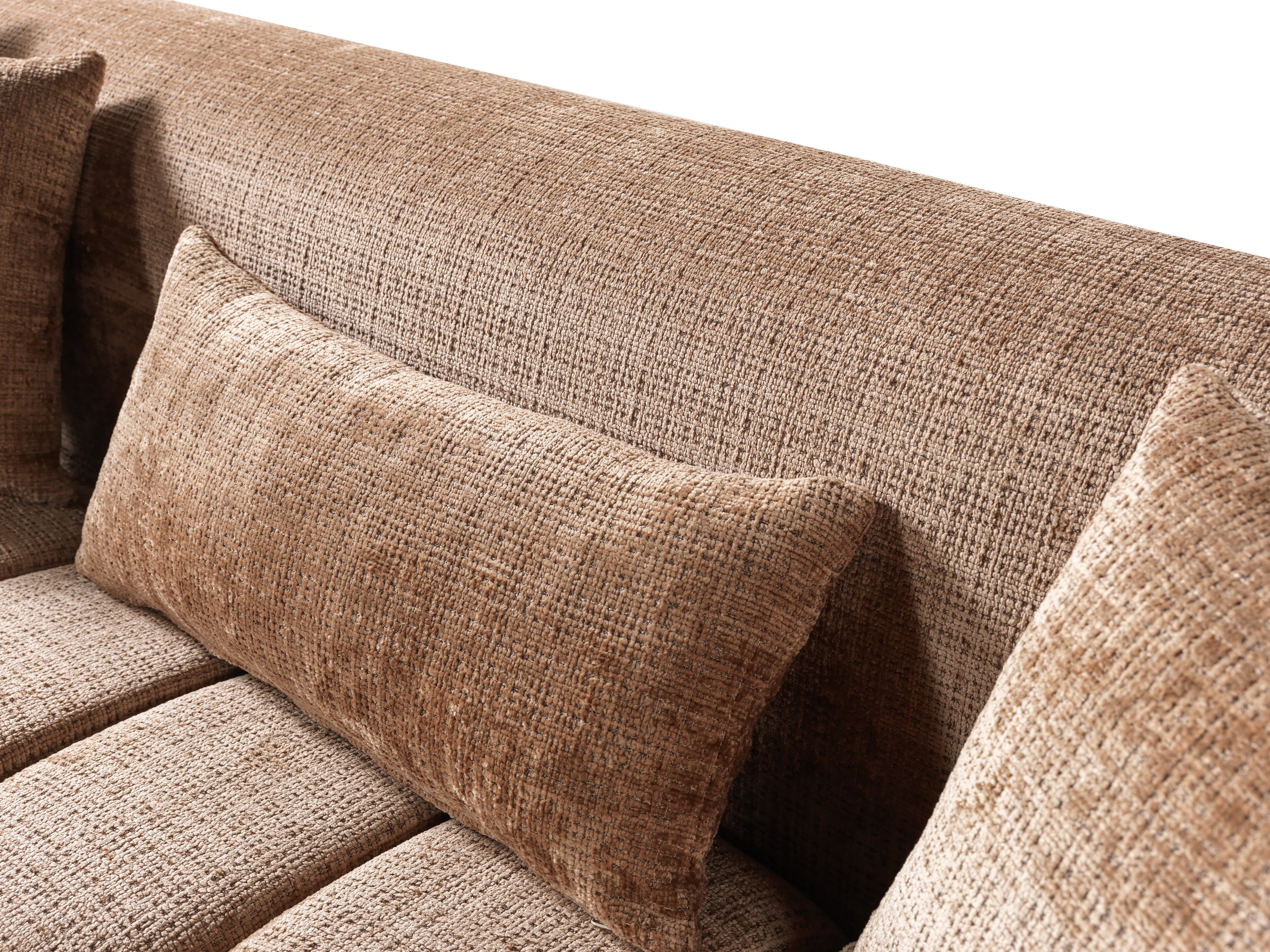 Yulia Coffee Boucle Sofa &amp; Loveseat [ETA: 11/5] - YULIACOFB-SL