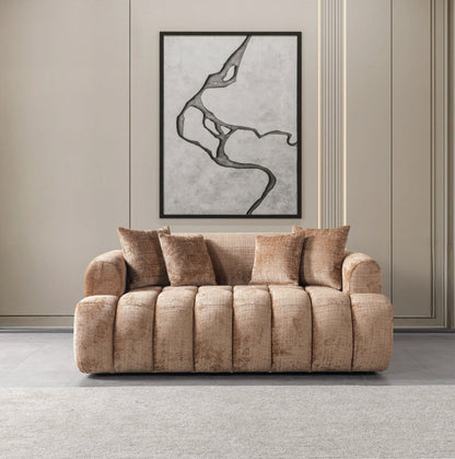 Yulia Coffee Boucle Sofa &amp; Loveseat [ETA: 11/5] - YULIACOFB-SL