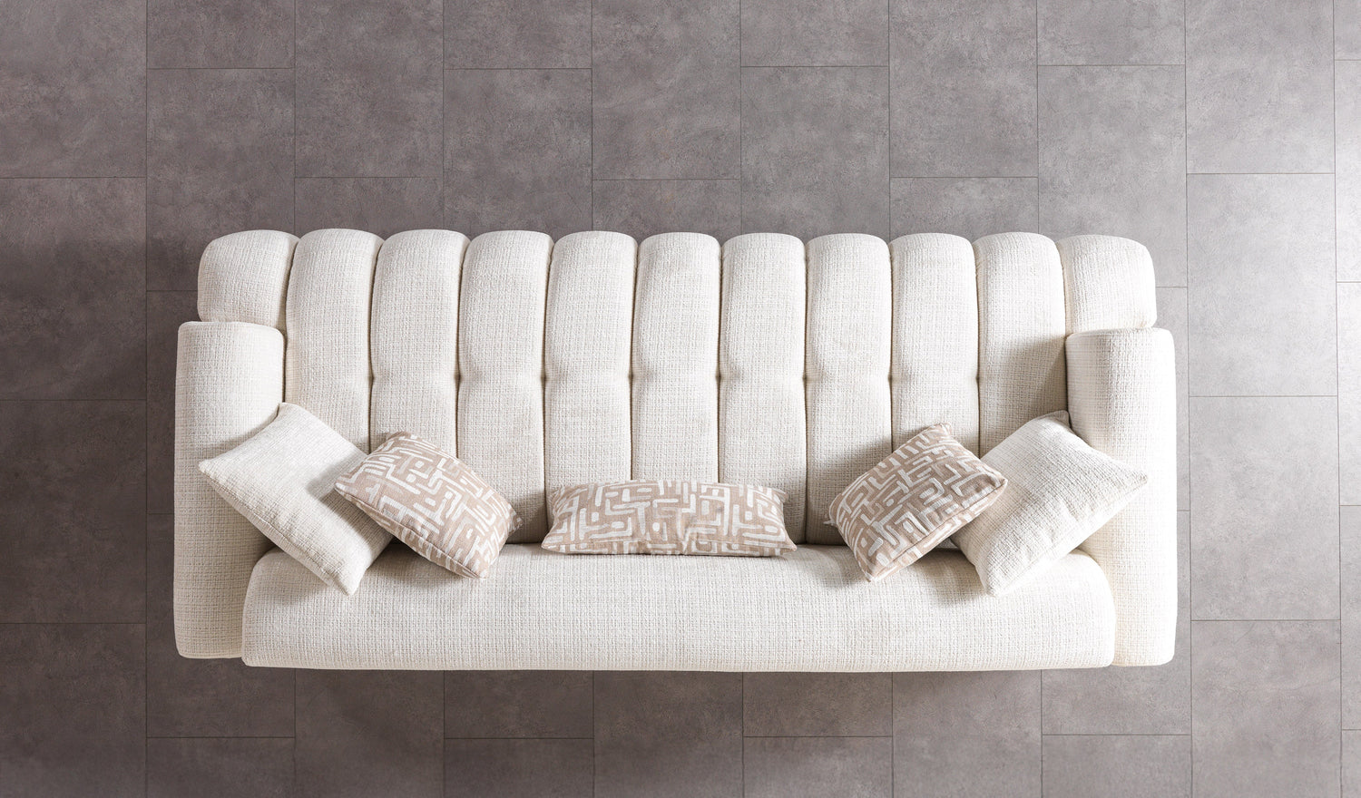 Yulia Ivory Boucle Sofa &amp; Loveseat [ETA: 11/5] - YULIAIVB-SL