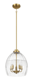 Zen Five Pendant Chain Hanging Light with Clear Glass - Satin Brass - PNL03901901