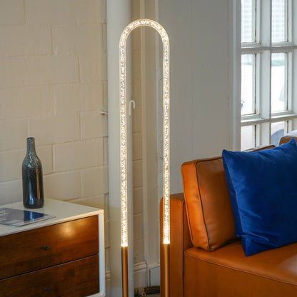 Zeon LED Floor Lamp Coarse Gold and Clear - FLL04104301