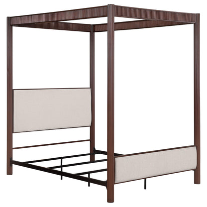 Zimmerleee 89-inch Metal Eastern King Canopy Bed Rust Brown - 360331KE