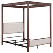 Zimmerleee 89-inch Metal Eastern King Canopy Bed Rust Brown - 360331KE