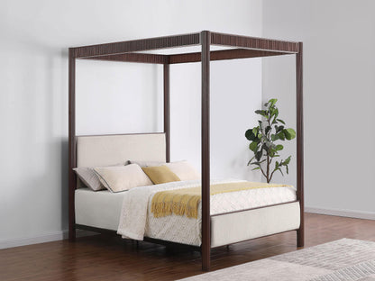 Zimmerleee 89-inch Metal Eastern King Canopy Bed Rust Brown - 360331KE