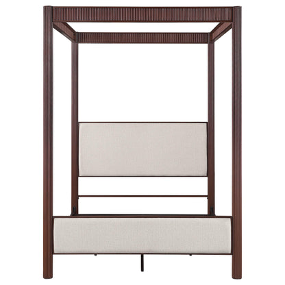 Zimmerleee 89-inch Metal Eastern King Canopy Bed Rust Brown - 360331KE