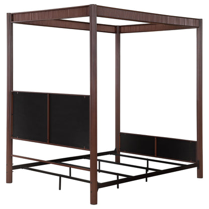 Zimmerleee 89-inch Metal Eastern King Canopy Bed Rust Brown - 360331KE