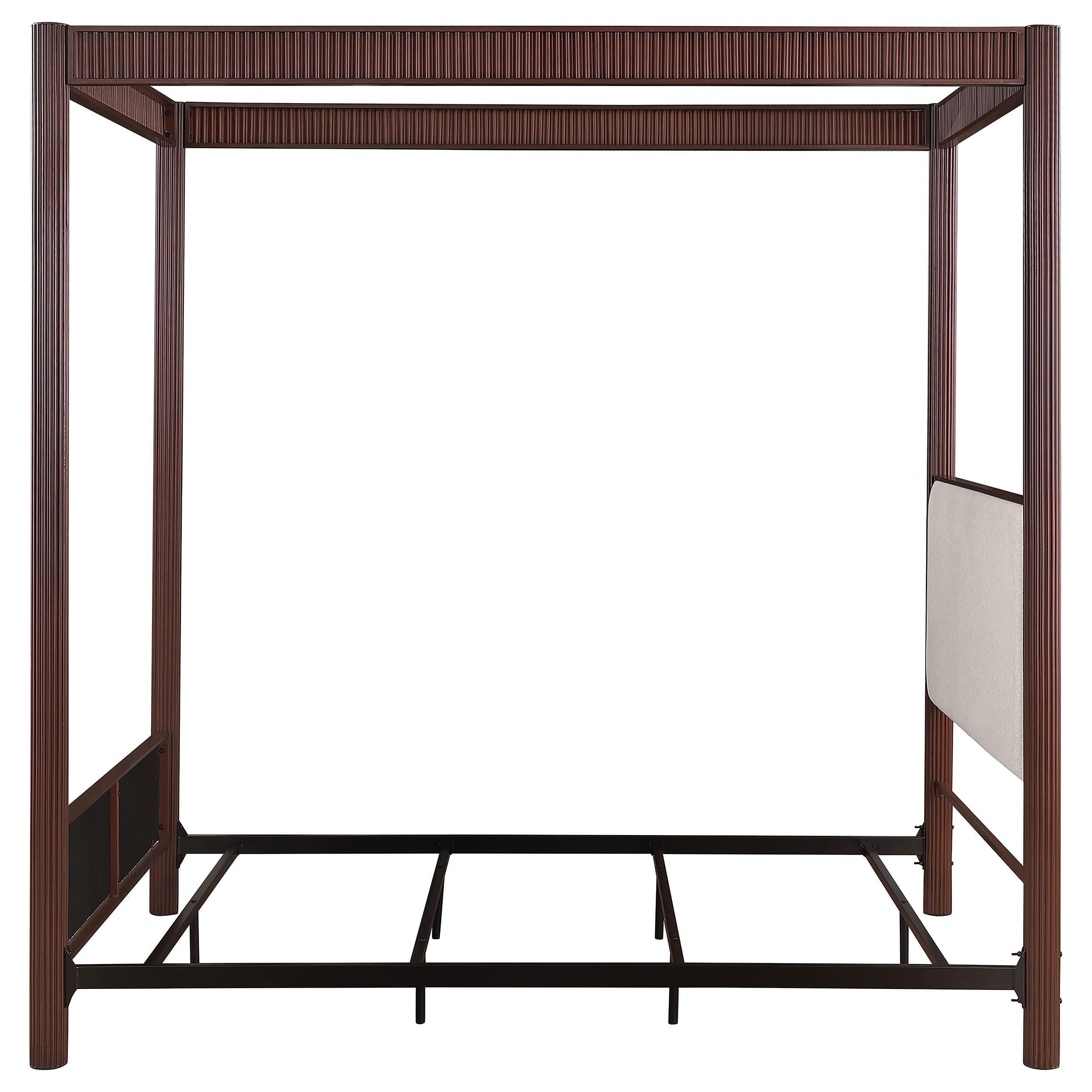 Zimmerleee 89-inch Metal Queen Canopy Bed Rust Brown - 360331Q