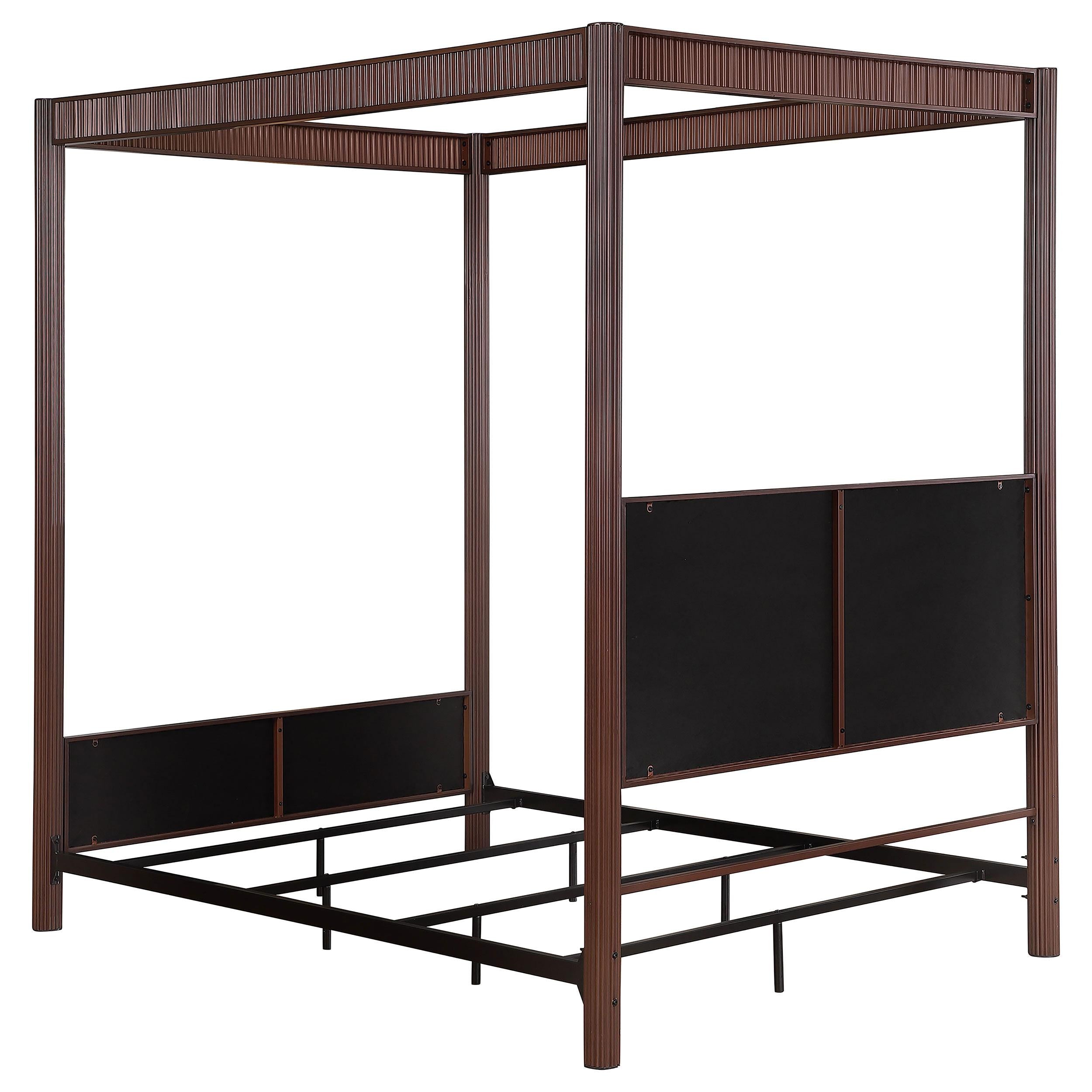 Zimmerleee 89-inch Metal Queen Canopy Bed Rust Brown - 360331Q
