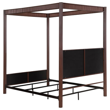 Zimmerleee 89-inch Metal Queen Canopy Bed Rust Brown - 360331Q
