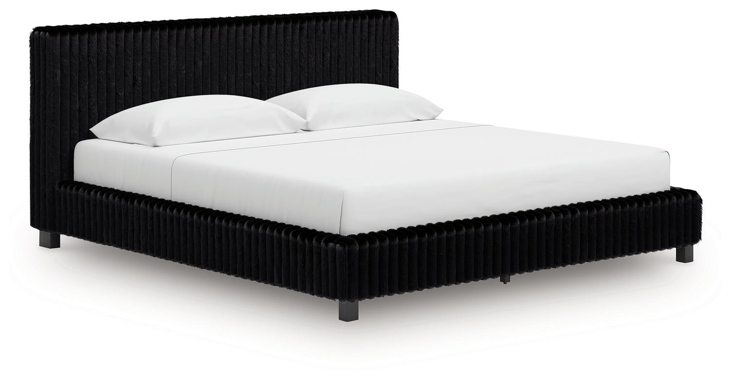 Zuraleus Black King Upholstered Bed - PCB3380B13