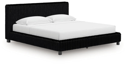 Zuraleus Black King Upholstered Bed - PCB3380B13