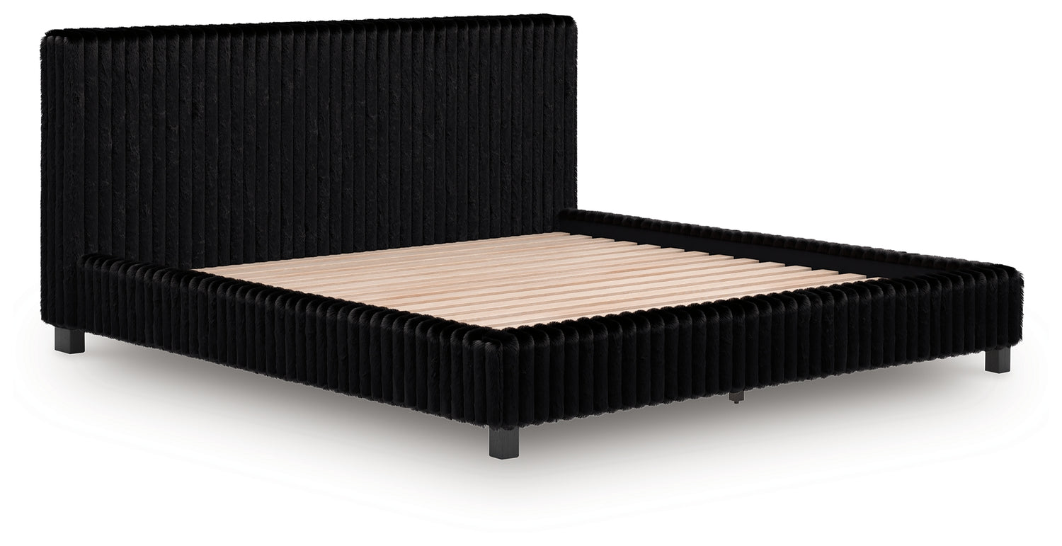 Zuraleus Black King Upholstered Bed - PCB3380B13