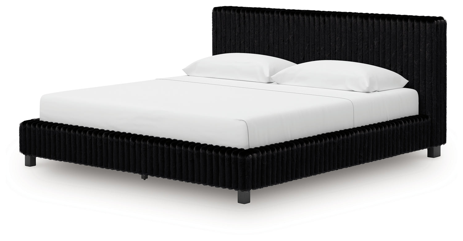 Zuraleus Black King Upholstered Bed - PCB3380B13