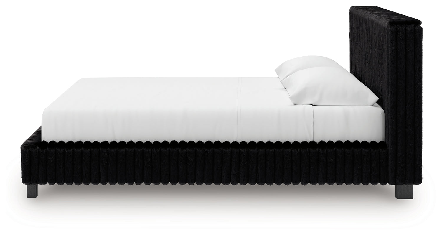 Zuraleus Black King Upholstered Bed - PCB3380B13